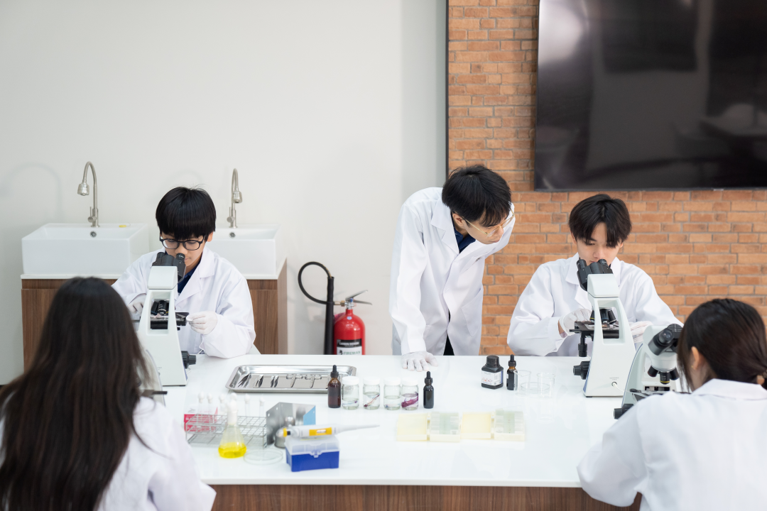 Scientific experiments at a pre-medical school